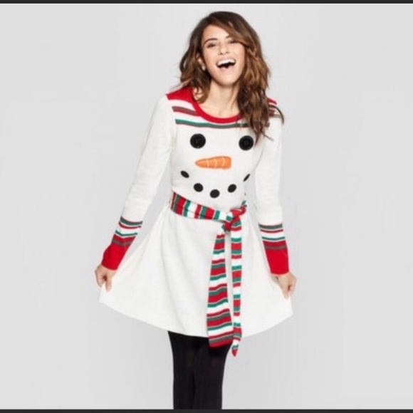 born famous Sweaters - Born Famous  Ugly Sweater Christmas Snowman Dress